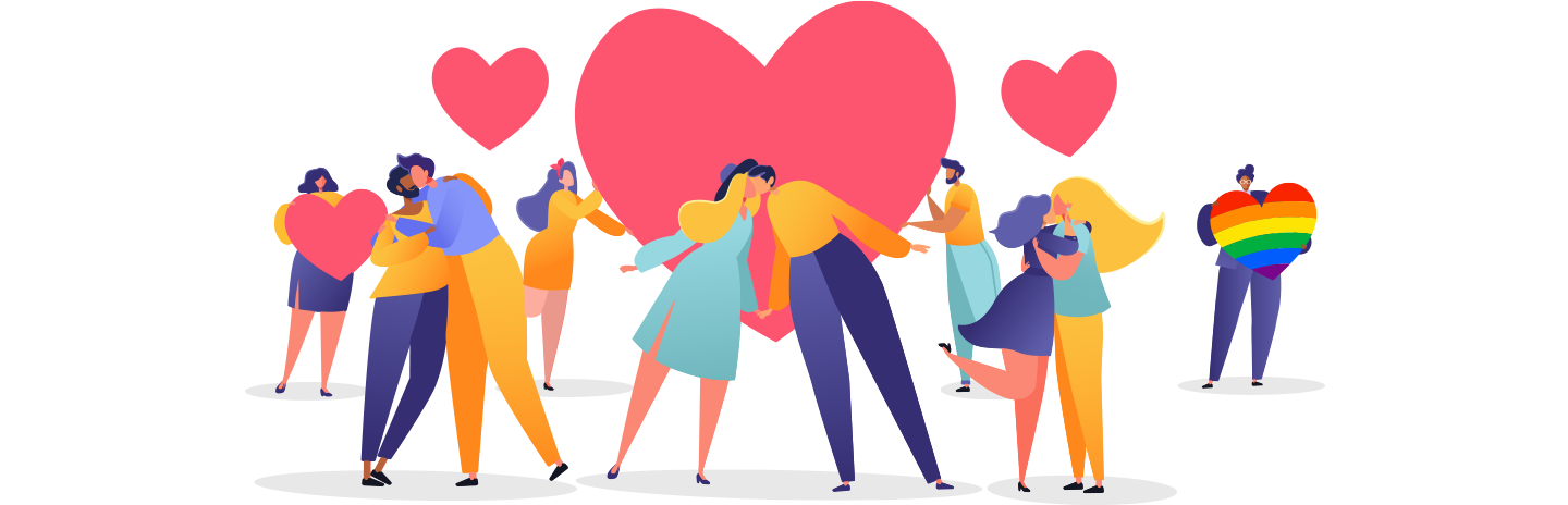 personnages de la page d'accueil Odile Rencontres